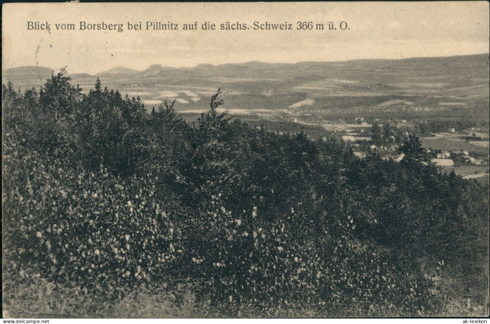 Pillnitz Blick Borsberg Auf Die Sächs. Schweiz 366 M ü. O. 1910 - Pillnitz