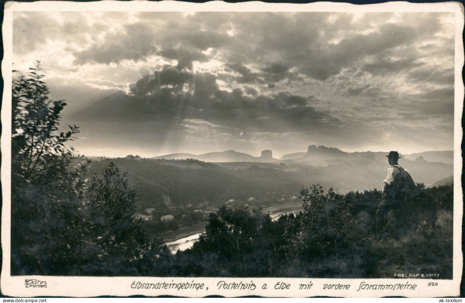 Postelwitz-Bad Schandau Panorama- Schrammsteine, Hahn Foto 1940 Walter Hahn: - Bad Schandau