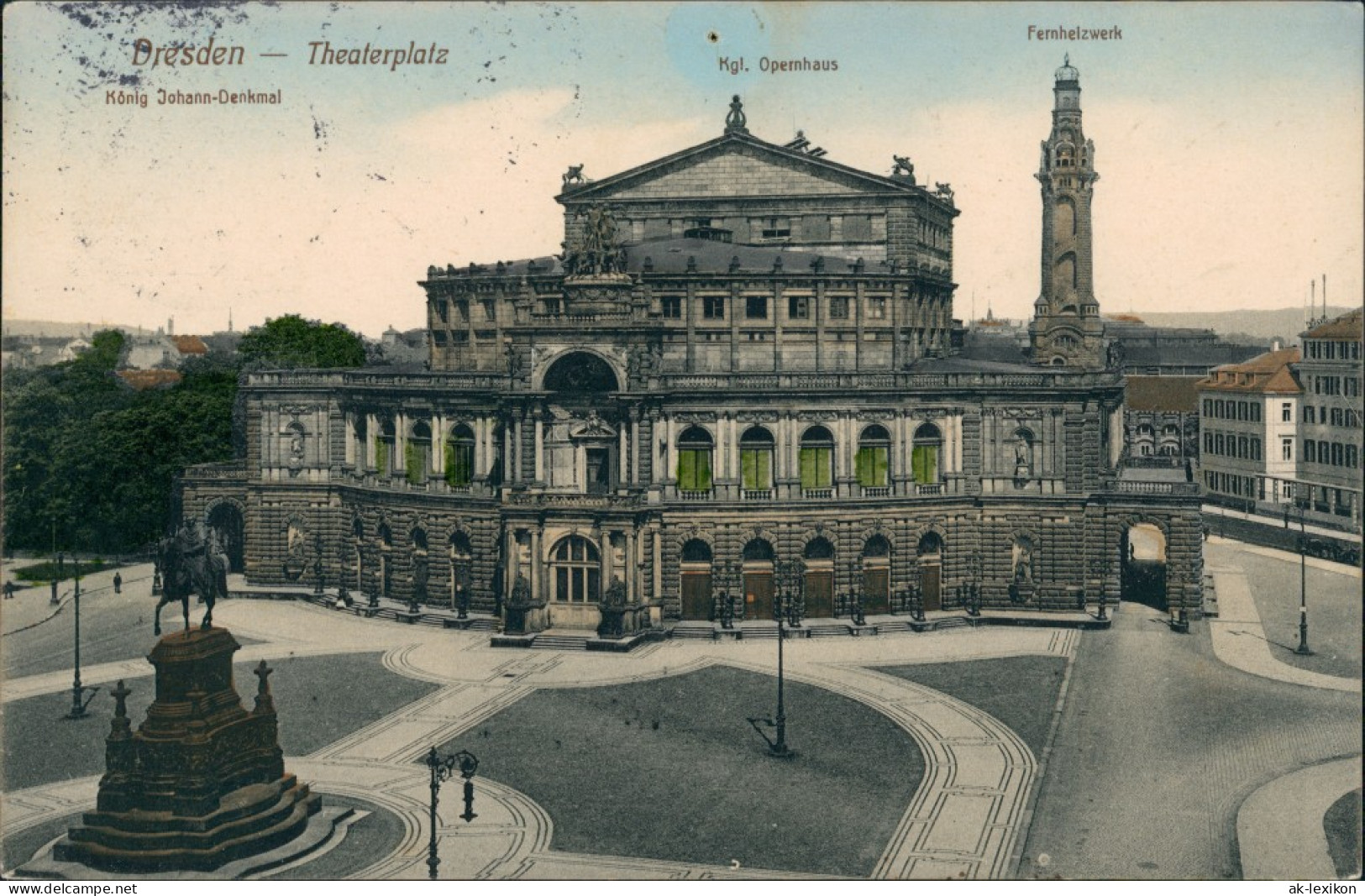 Dresden Theaterplatz Kgl. Opernhaus Fernheizwerk Denkmal 1914 - Dresden