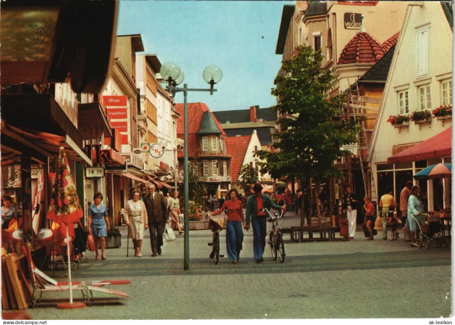 Delmenhorst Demost Fußgängerzone Lange Straße Geschäfte & Personen 1979 - Delmenhorst