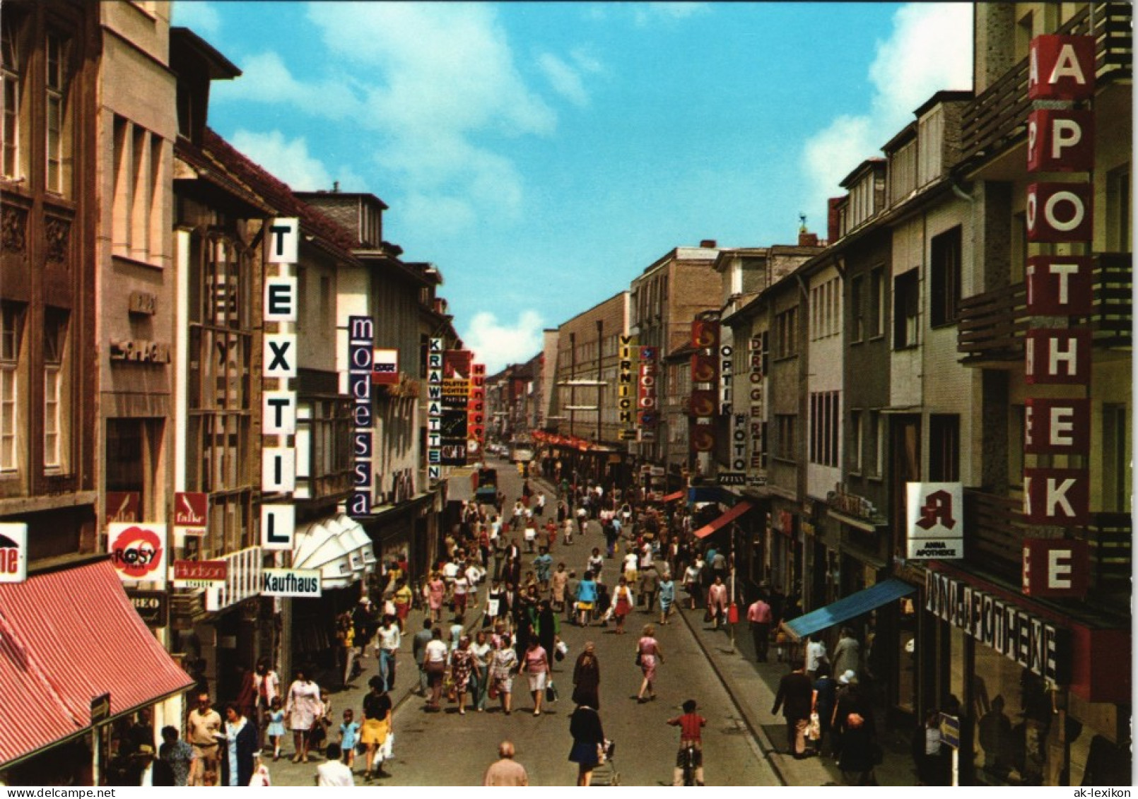 Ansichtskarte Düren Wirtelstraße, Geschäfte 1981 - Dueren