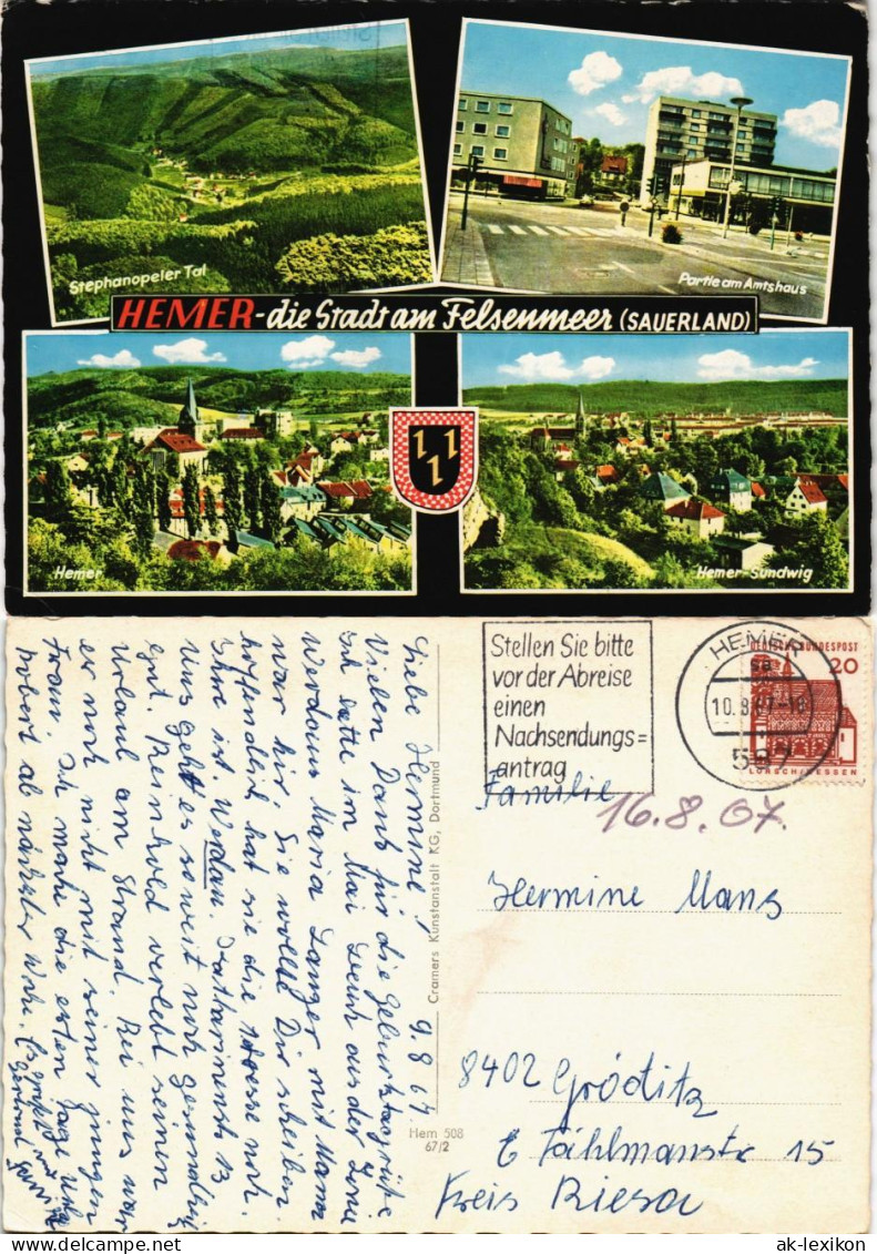 Ansichtskarte Hemer Umland, Straße Am Amtshaus 1967 - Hemer
