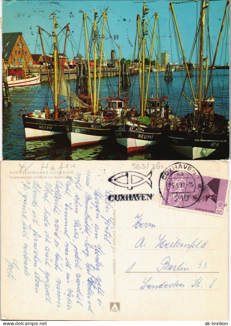 Ansichtskarte Cuxhaven Fischereihafen - Fischerboote 1972 - Cuxhaven