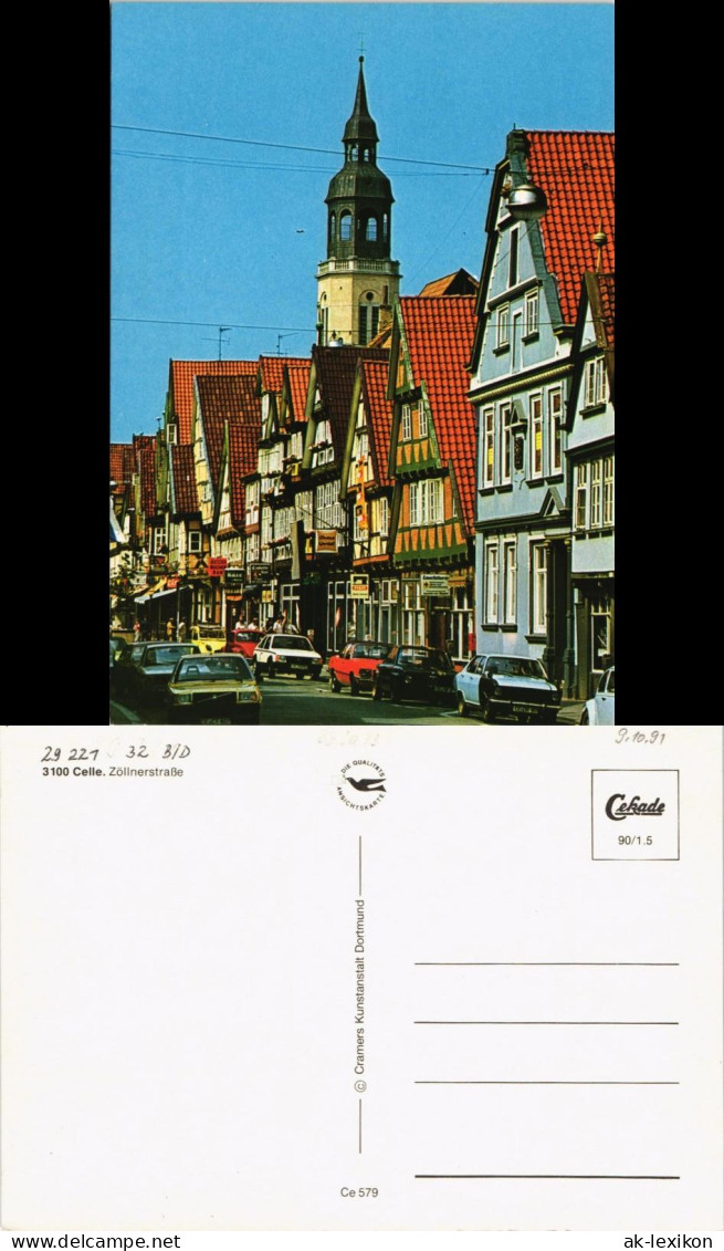 Ansichtskarte Celle Zöllnerstraße, Volvo Opel VW Käfer 1990 - Celle