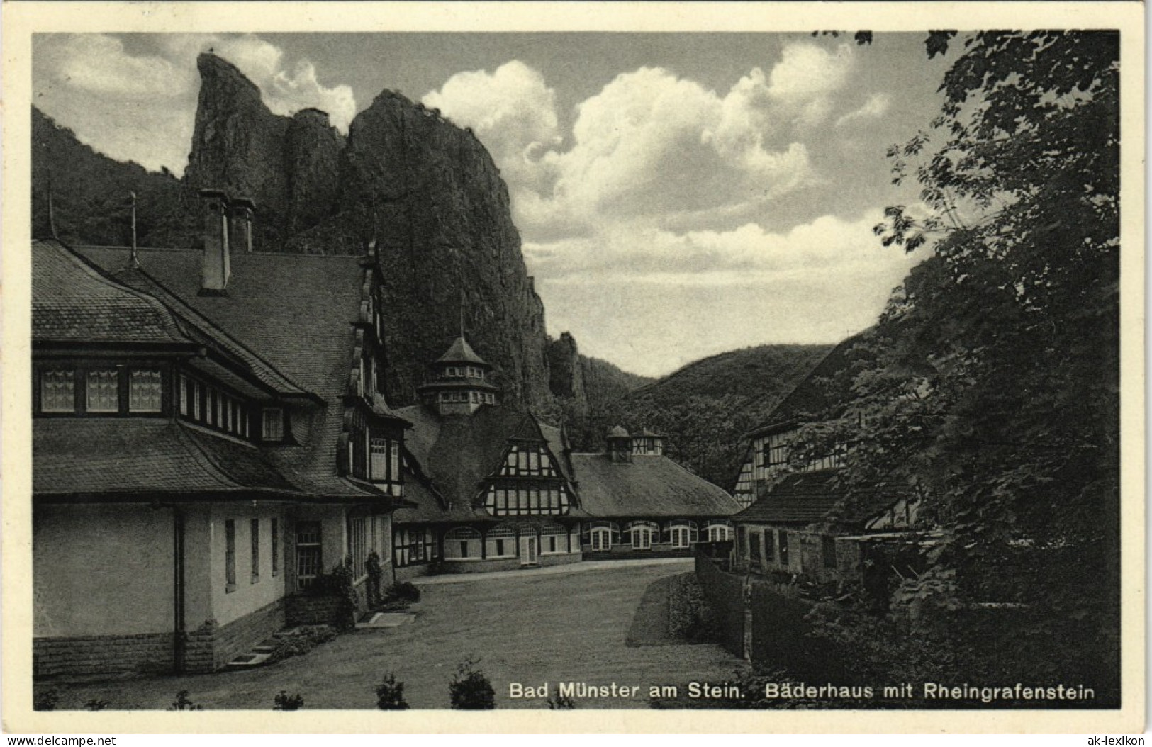 Bad Münster Am Stein-Ebernburg Bäderhaus Mit Rheingrafenstein 1930 - Bad Muenster A. Stein - Ebernburg