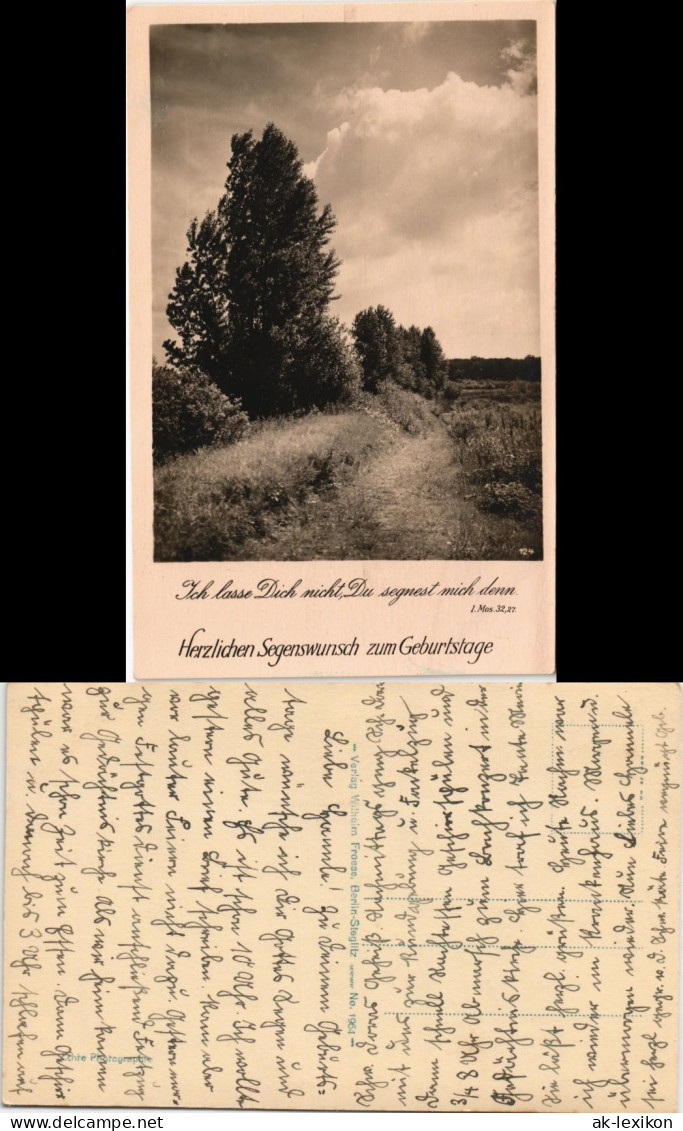 Ansichtskarte  Geburtstag Gedicht - 1. Mos. 32, 27 1932 - Geburtstag