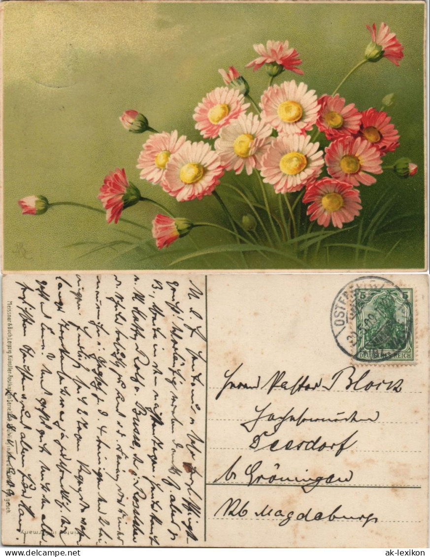 Ansichtskarte  Signierte Künstlerkarten - Blumen Magarithen 1909 - 1900-1949
