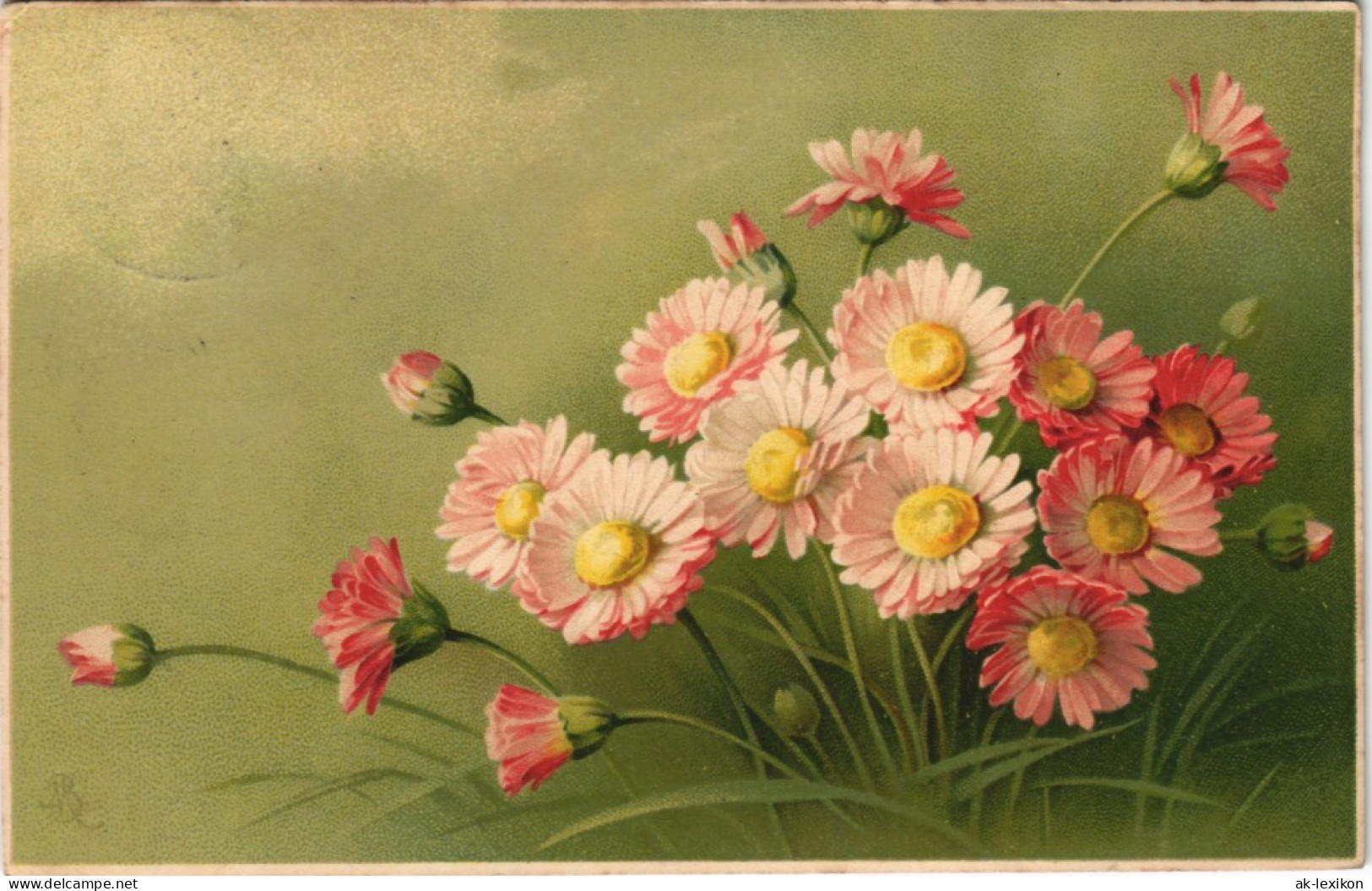 Ansichtskarte  Signierte Künstlerkarten - Blumen Magarithen 1909 - 1900-1949