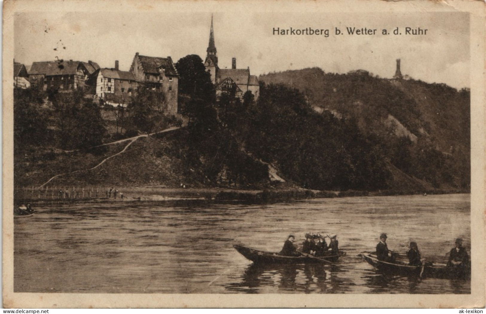 Ansichtskarte Wetter (Ruhr) Harkortberg - Boote Mit Menschen 1919 - Wetter
