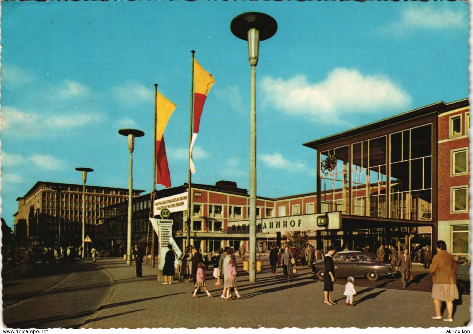 Ansichtskarte Münster (Westfalen) Hauptbahnhof Vorplatz Bahnhof Belebt 1964 - Münster