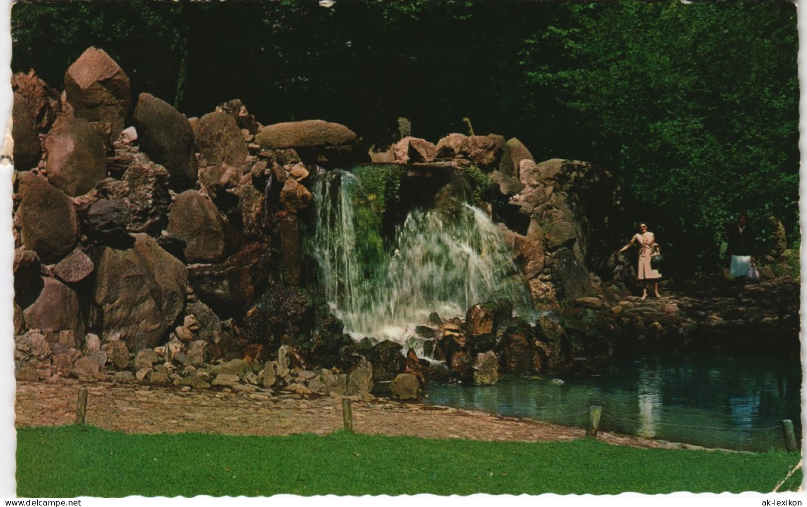 Postkaart Arnheim Arnhem Waterval Sonsbeek, Wasserfall, Waterfall 1964 - Other & Unclassified