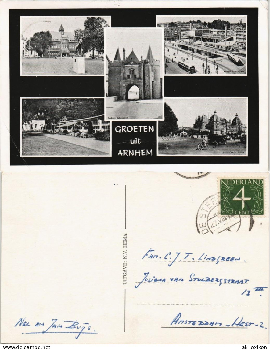 Postkaart Arnheim Arnhem Mehrbild-AK Mit 5 Ansichten Stadt-Ansichten 1960 - Autres & Non Classés