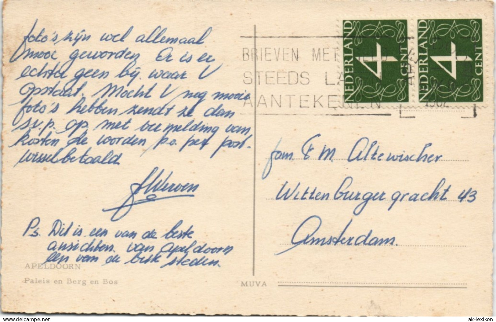Postkaart Apeldoorn Paleis En Berg En Bos Stadtteilansichten 1967 - Otros & Sin Clasificación