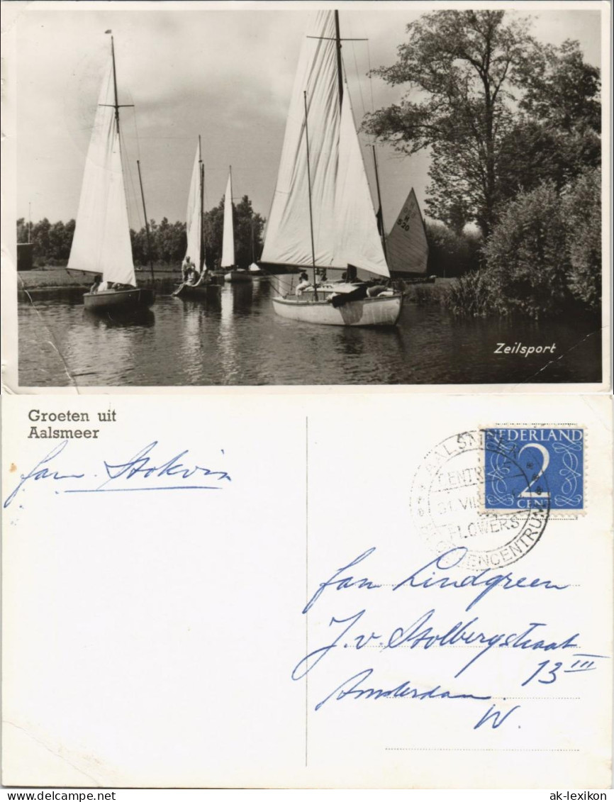 Postkaart Aalsmeer Zeilsport See Ansicht, Segeln, Segelsport 1960 - Sonstige & Ohne Zuordnung