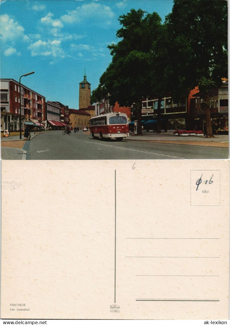 Enschede Enschede (Eanske) Van Loenshof Straßen Ansicht, Bus Verkehr 1970 - Other & Unclassified