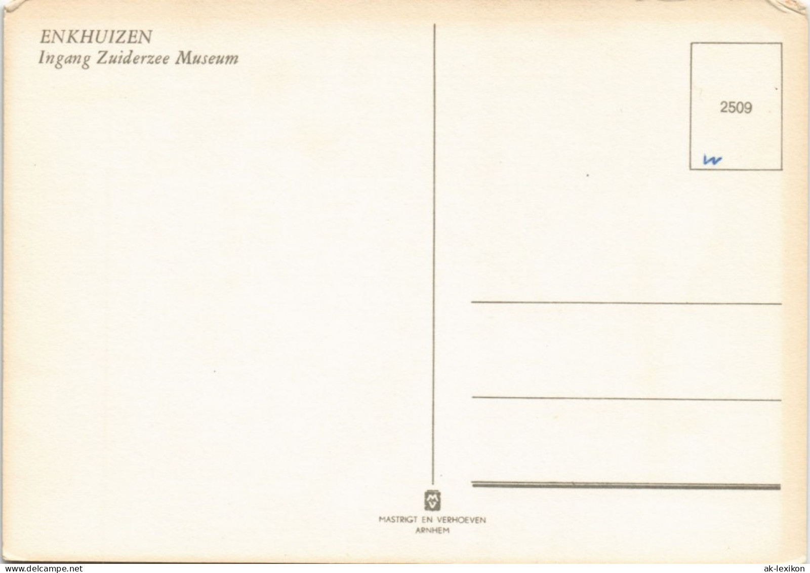 Postkaart Enkhuizen ENKHUIZEN Ingang Zuiderzee Museum 1970 - Otros & Sin Clasificación