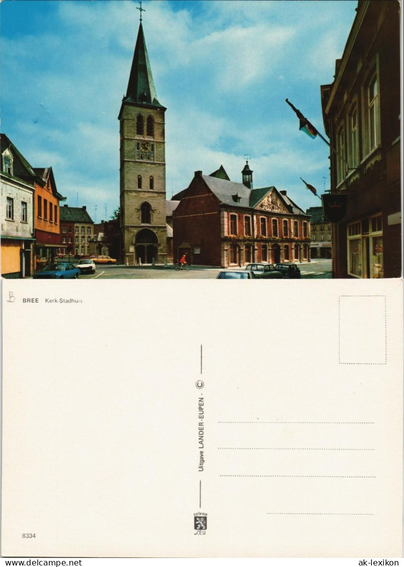 Postkaart Bree Bree Strassen Partie Kerk-Stadhuis Kirche Stadthaus 1970 - Sonstige & Ohne Zuordnung