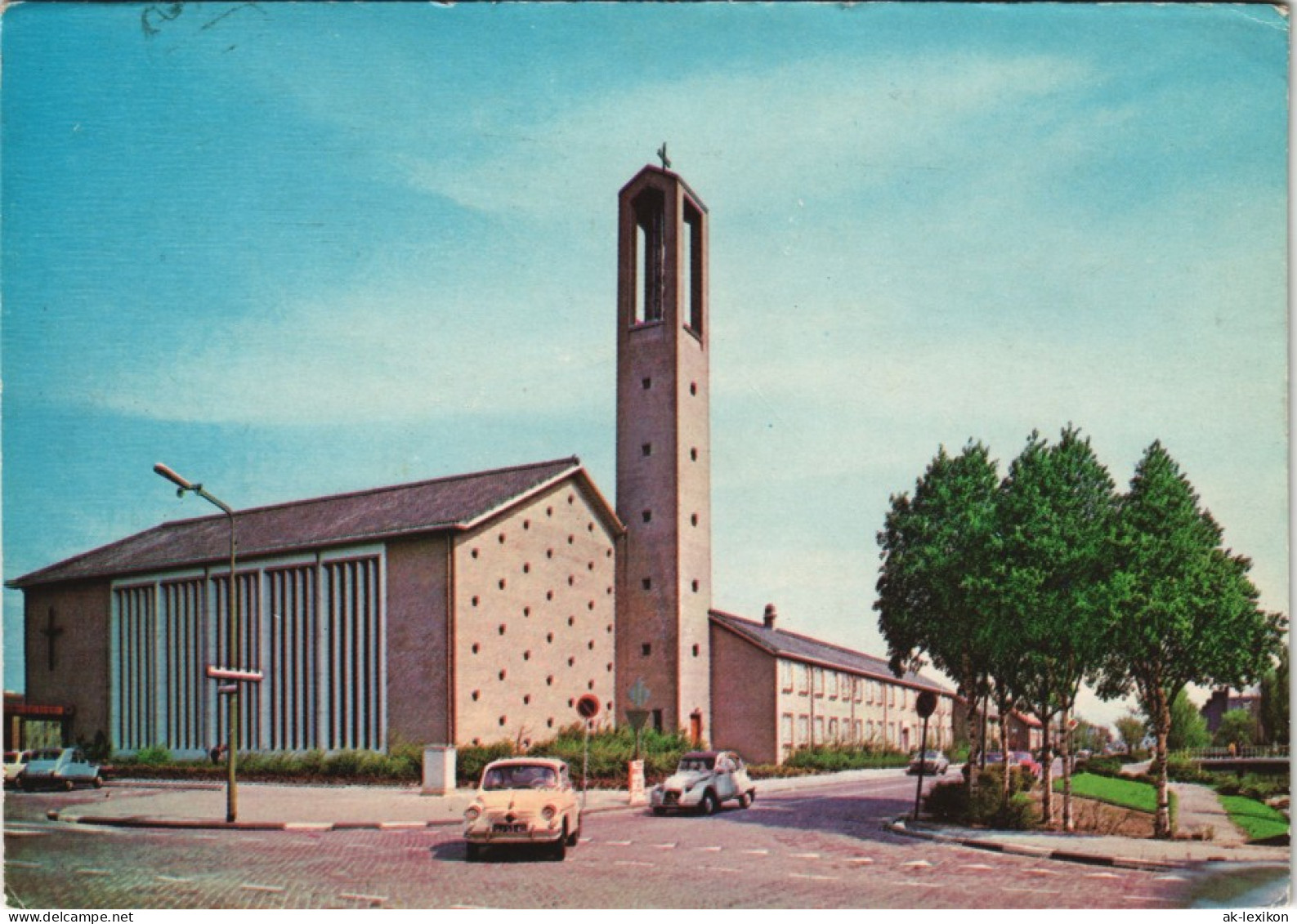 Postkaart Amstelveen Carmelkerk Strassen Partie Kirche, Autos 1972 - Otros & Sin Clasificación