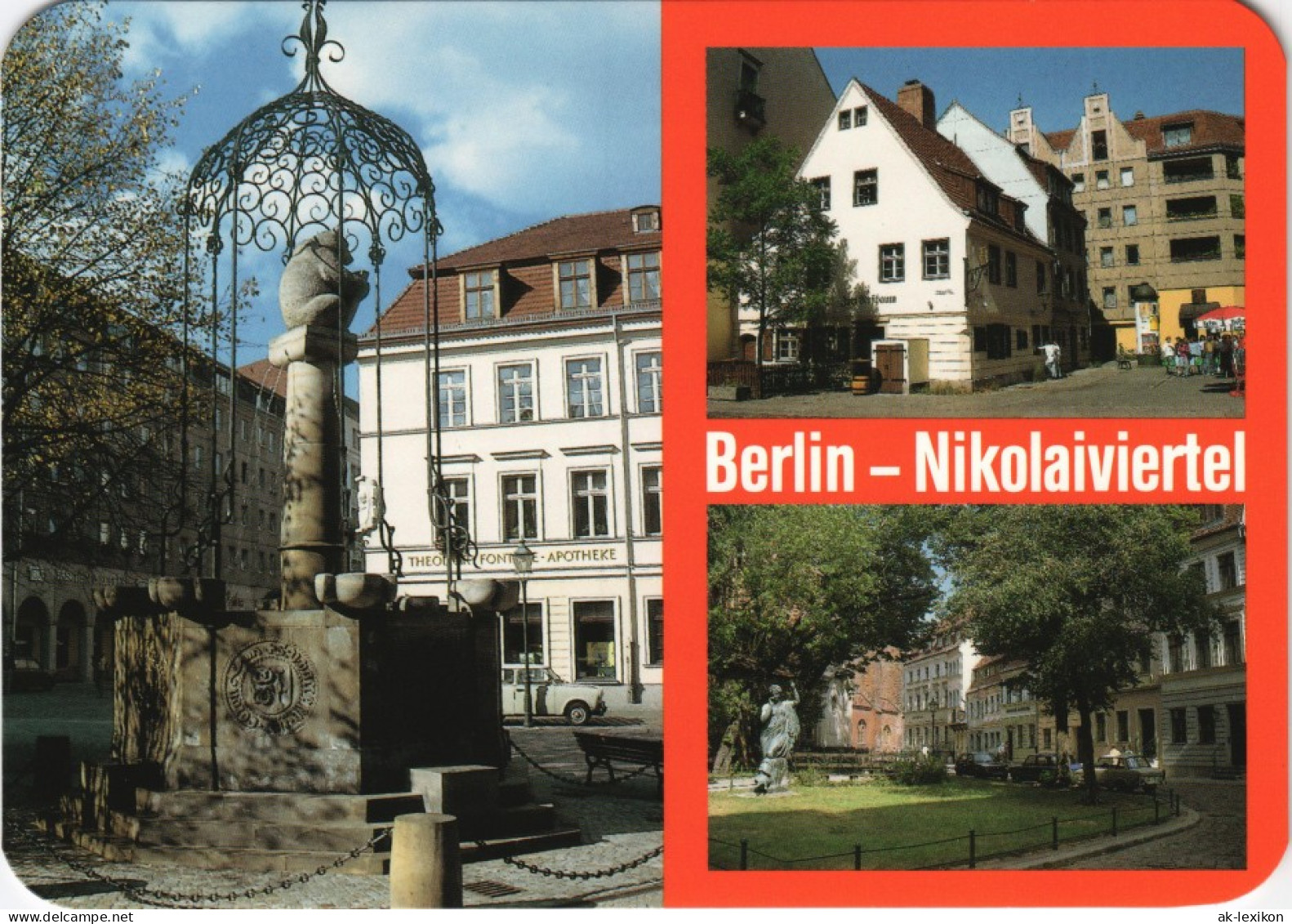 Ansichtskarte Mitte-Berlin Nikolaiviertel Stadtteilansichten 1990 - Mitte