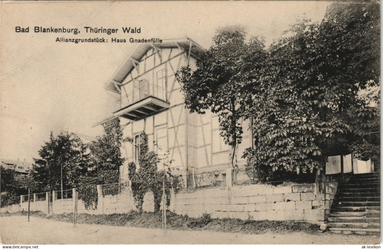 Ansichtskarte Bad Blankenburg Thüringen Alianzgrundstück: Haus Gnadenfülle 1913 - Bad Blankenburg