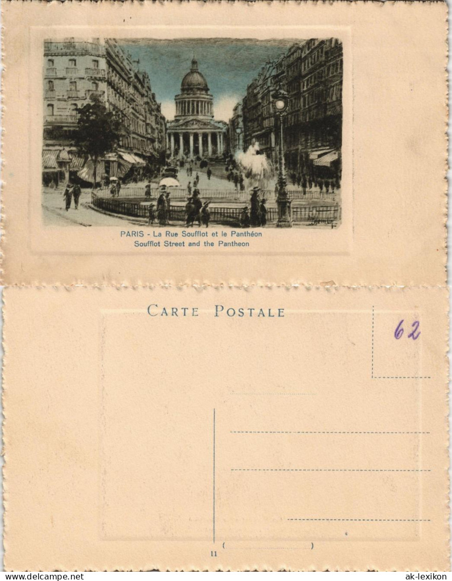 CPA Paris La Rue Soufflot Et Le Panthéon - Künstlerkarte 1928 - Sonstige & Ohne Zuordnung