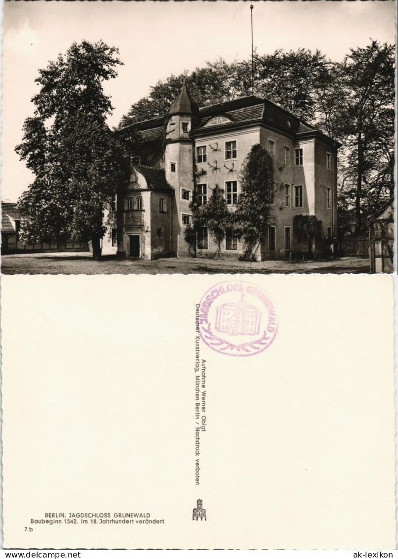Ansichtskarte Grunewald-Berlin Jagdschloß Jagd-Schloss (Castle) 1960 - Grunewald