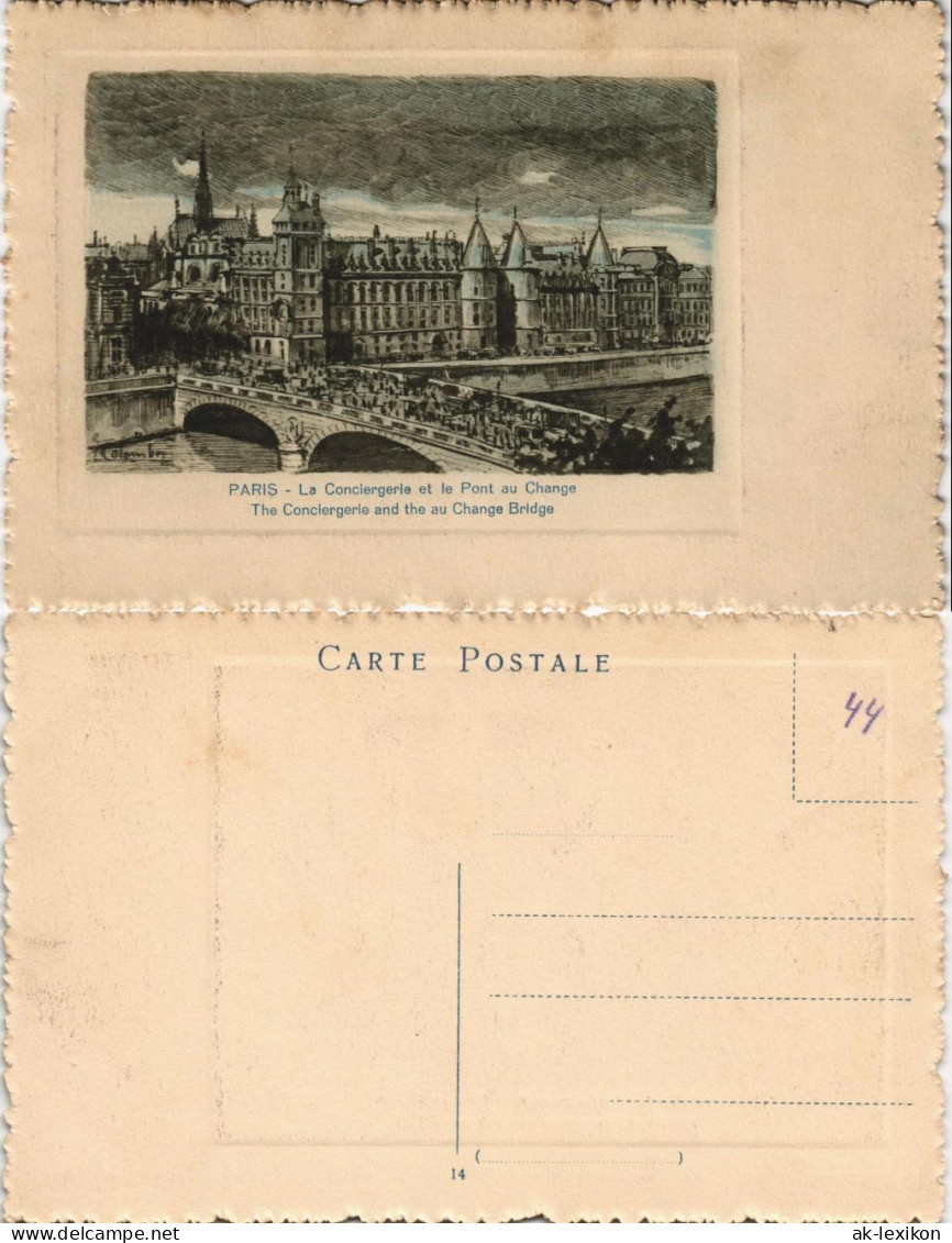 CPA Paris The Conciergerie And The Au Change Bridge 1928 - Sonstige & Ohne Zuordnung
