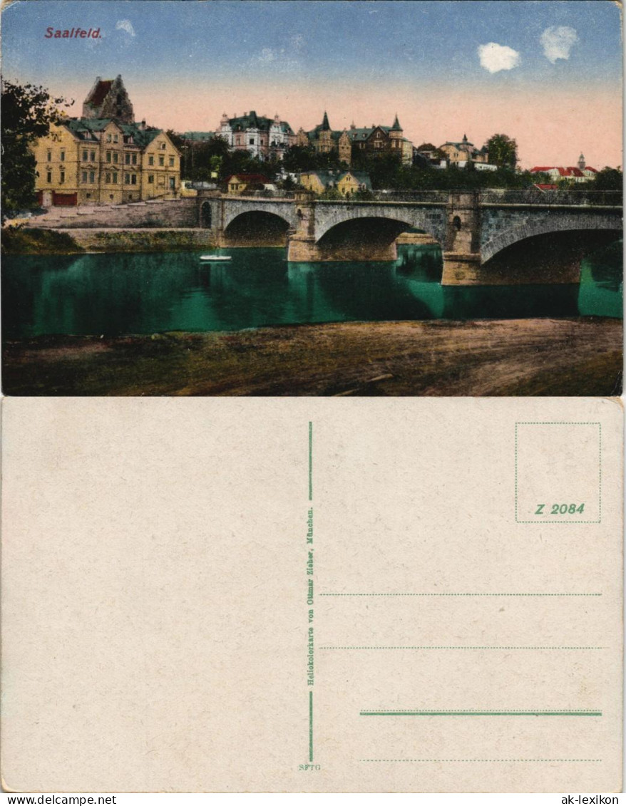 Ansichtskarte Saalfeld (Saale) Stadtpartie Und Brücke 1914 - Saalfeld