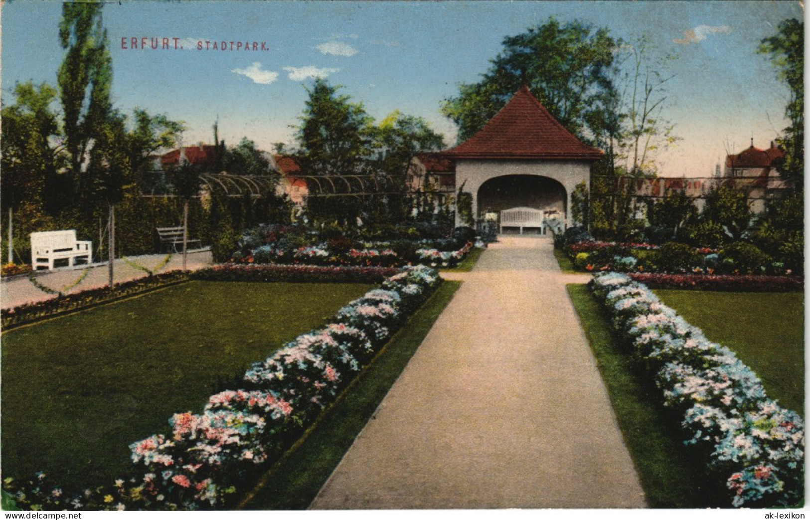 Ansichtskarte Erfurt Stadtpark, Pavillon 1912 - Erfurt