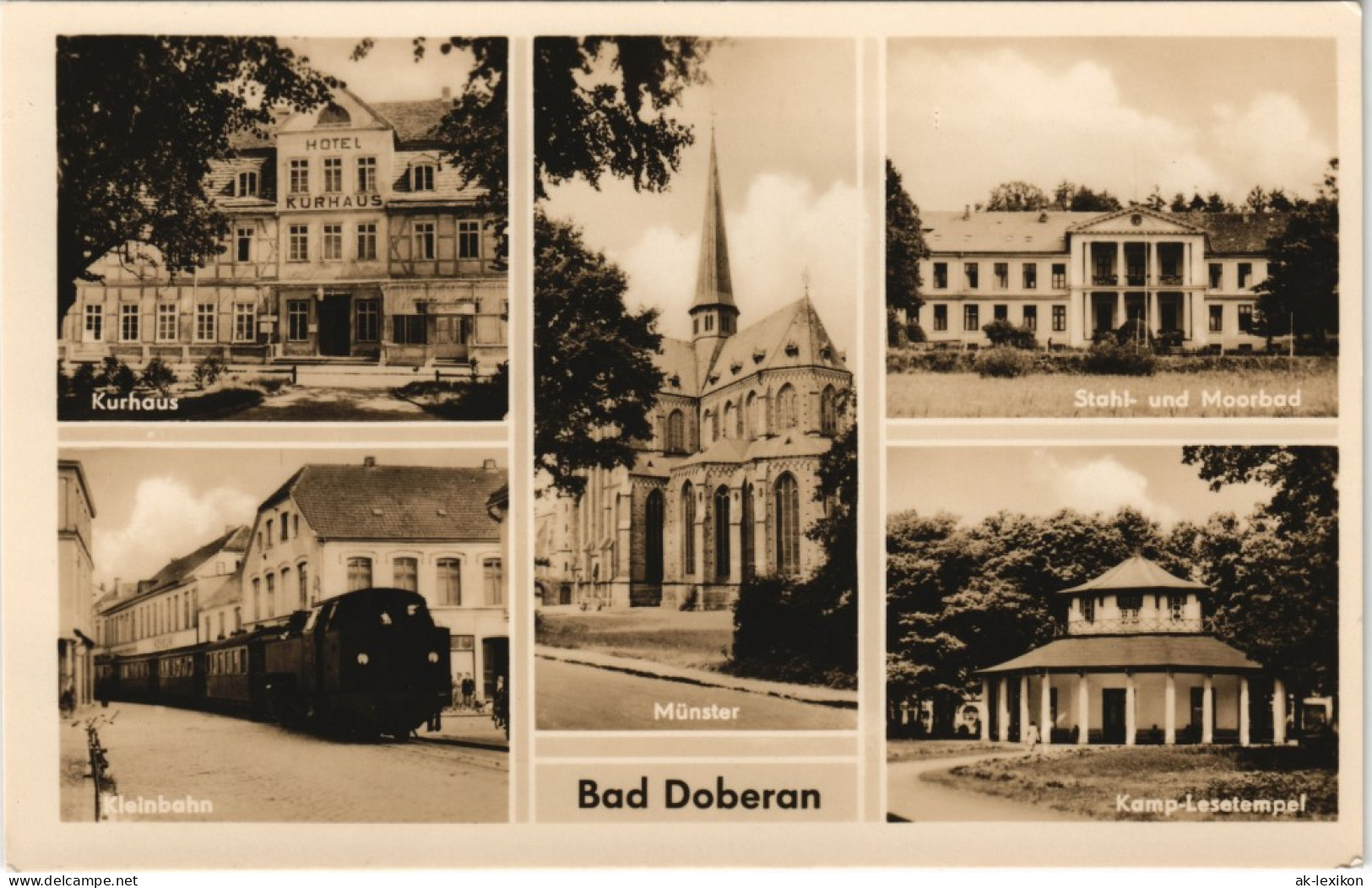 Ansichtskarte Bad Doberan Eisenbahn, Kurhaus, Lesetempel 1963 - Bad Doberan