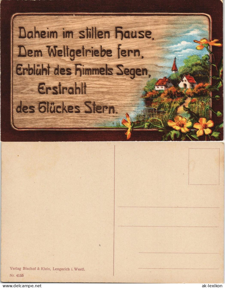 Daheim Im Stillen Hause, Dem Weltgetriebe Fern, Erblüht  Gedichts AK  1914 - Filosofia & Pensatori