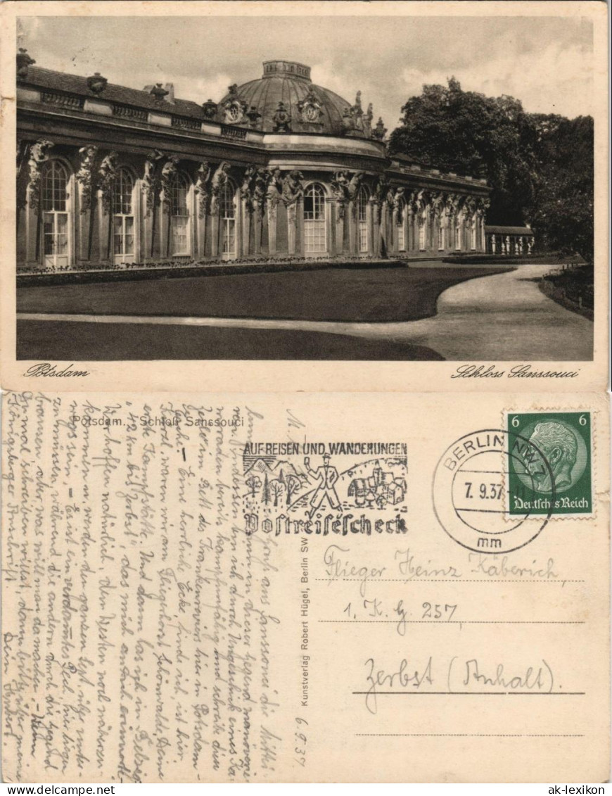 Ansichtskarte Potsdam Schloss Sanssouci 1937 - Potsdam