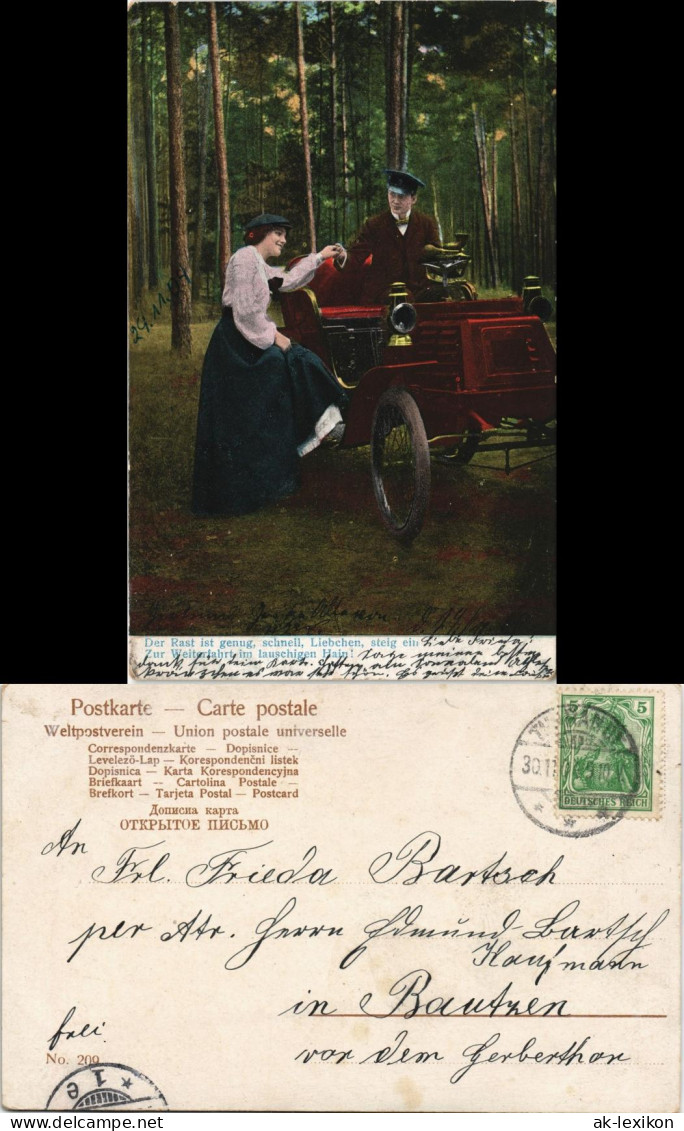 Menschen/Soziales Leben - Liebespaare Mann Und Frau Steigen Ins Auto 1906 - Couples