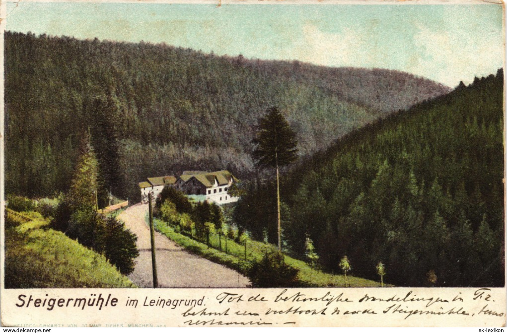 Ansichtskarte Finsterbergen-Friedrichroda Steigermühle Im Leinagründ 1908 - Friedrichroda