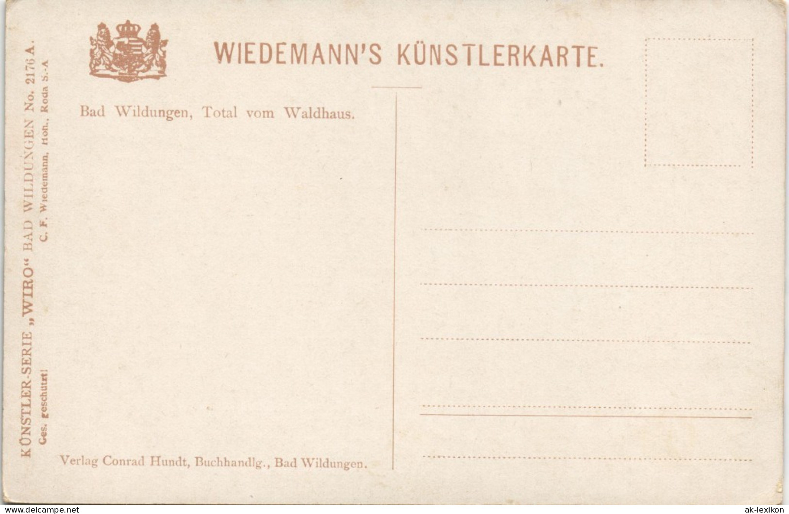 Ansichtskarte Bad Wildungen Totale - Künstlerkarte 1913 - Bad Wildungen