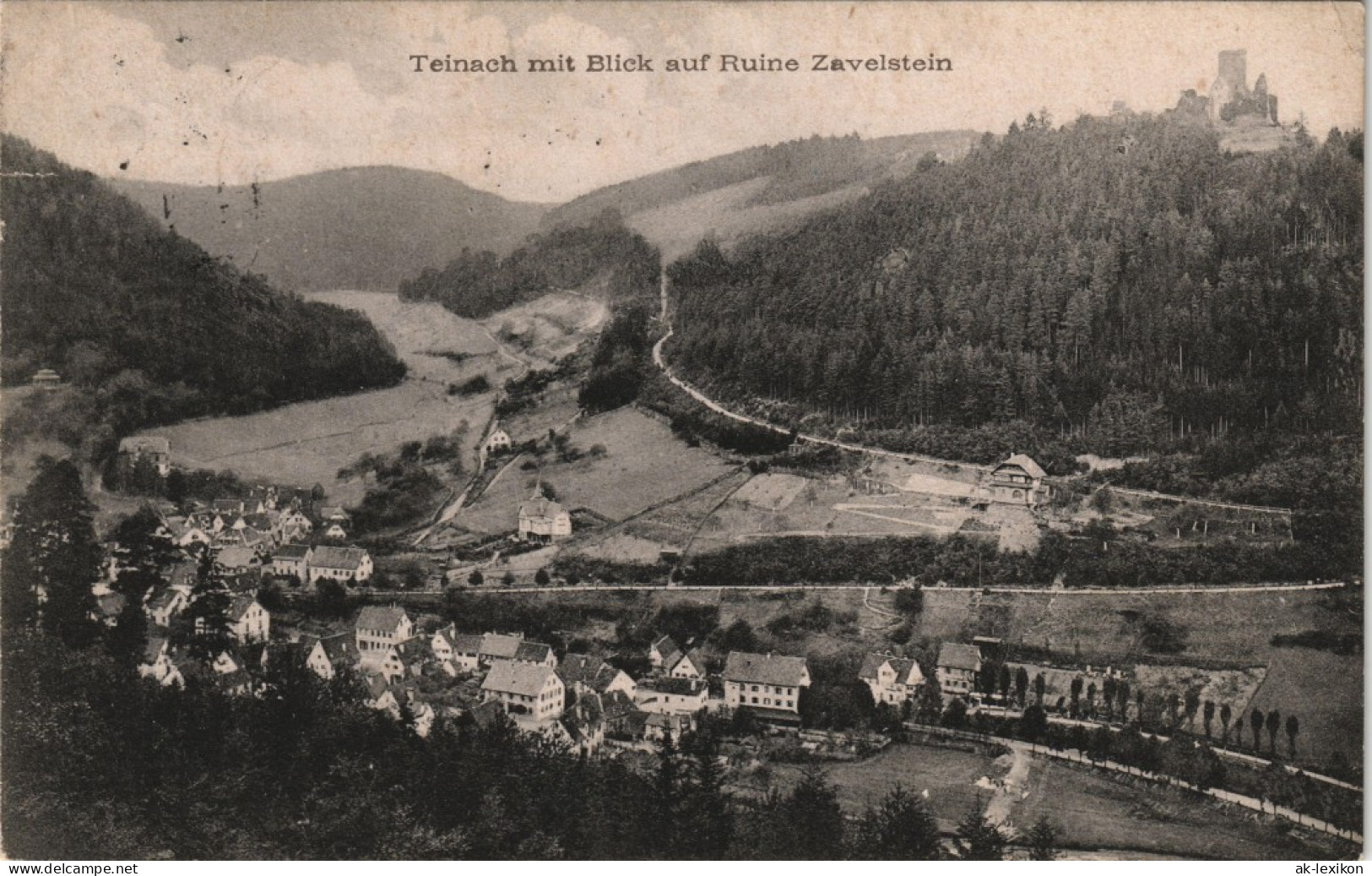 Bad Teinach-Zavelstein Panorama-Ansicht Blick Auf Ruine Zavelstein 1910 - Bad Teinach