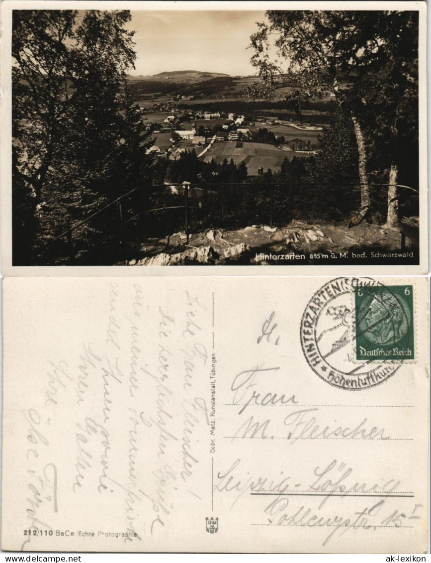 Ansichtskarte Hinterzarten Blick Auf Die Stadt 1932 - Hinterzarten