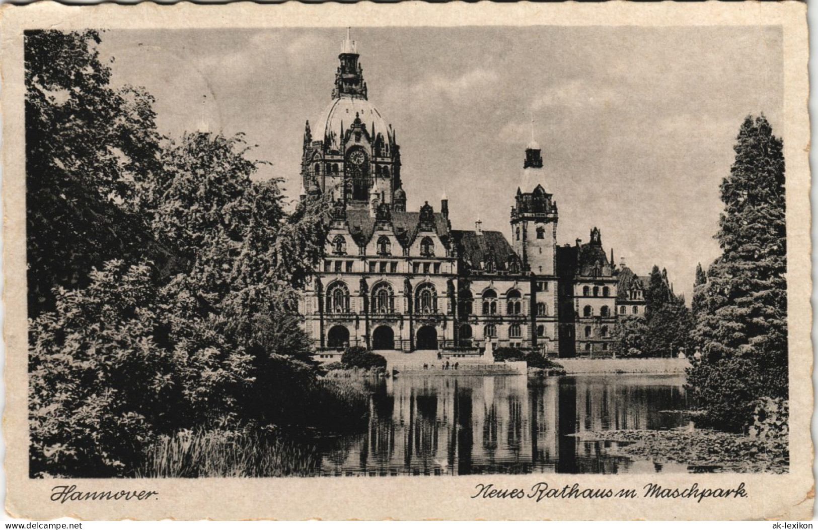 Ansichtskarte Hannover Neues Rathaus, Gel. Besatzungszone Misburg 1947 - Hannover