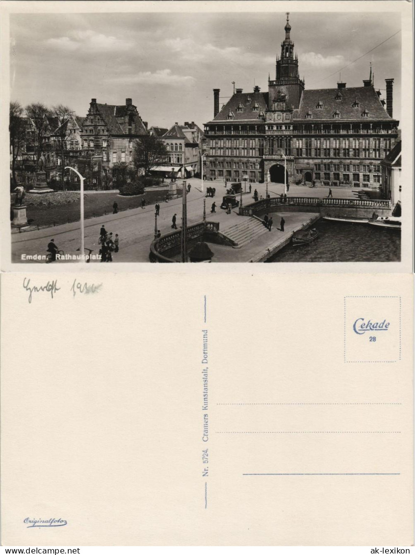 Ansichtskarte Emden Rathausplatz 1932 - Emden