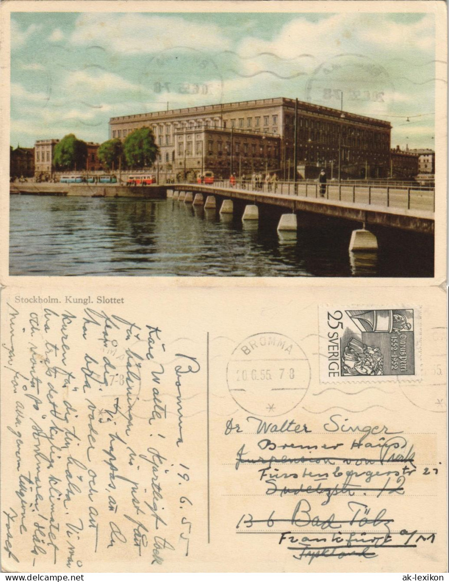 Postcard Stockholm Kungliga Slottet / Stockholmer Schloss 1955 - Suède