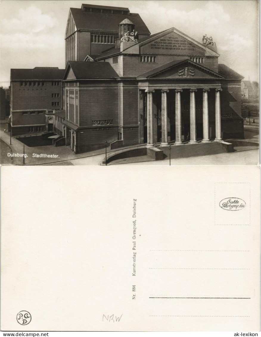 Ansichtskarte Duisburg Fotokarte Stadttheater 1929 - Duisburg