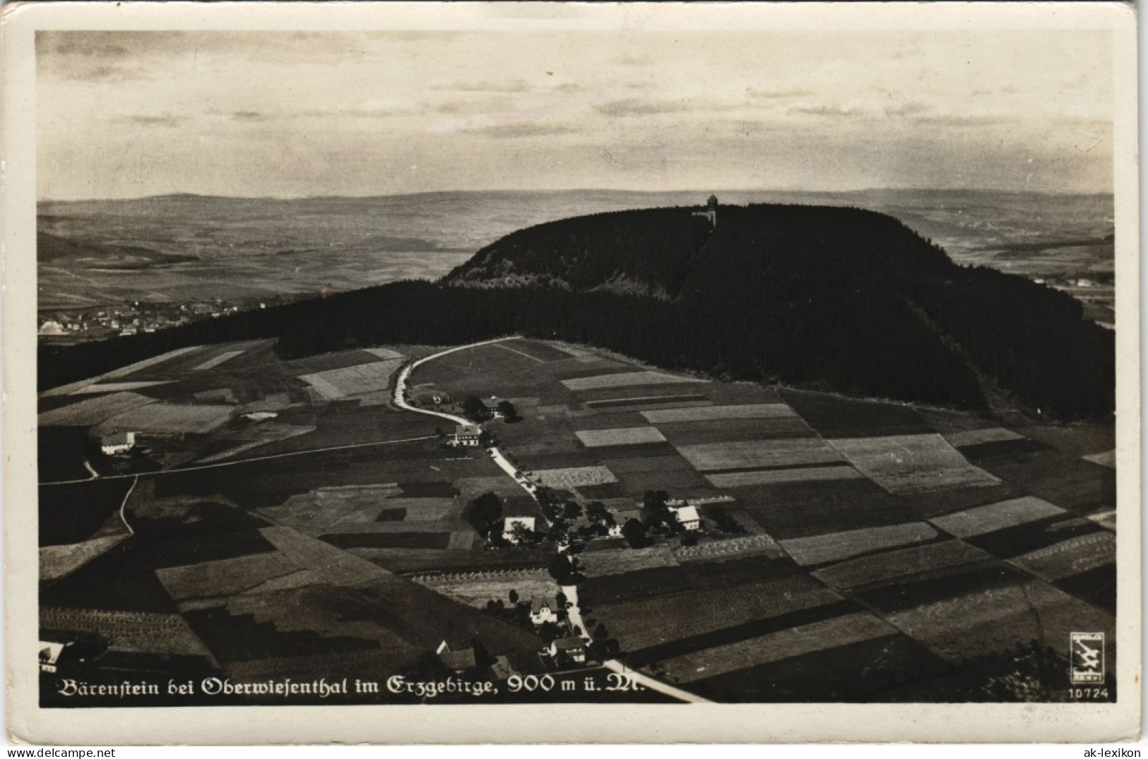 Ansichtskarte Oberwiesenthal Luftbild Bärenstein 1936 - Oberwiesenthal