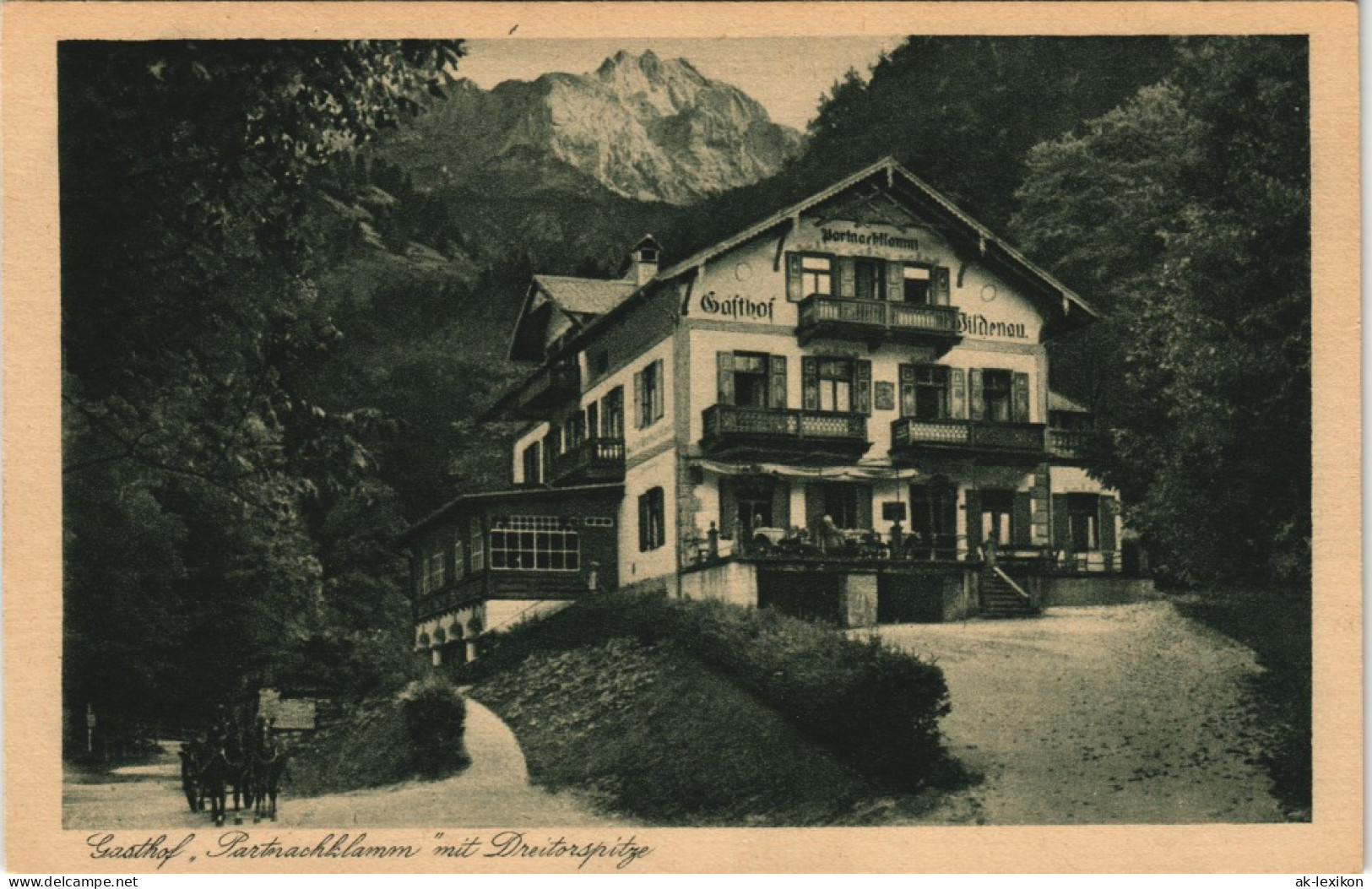 Ansichtskarte Garmisch-Partenkirchen Gasthof Partnachklamm - Wildenau 1928 - Garmisch-Partenkirchen