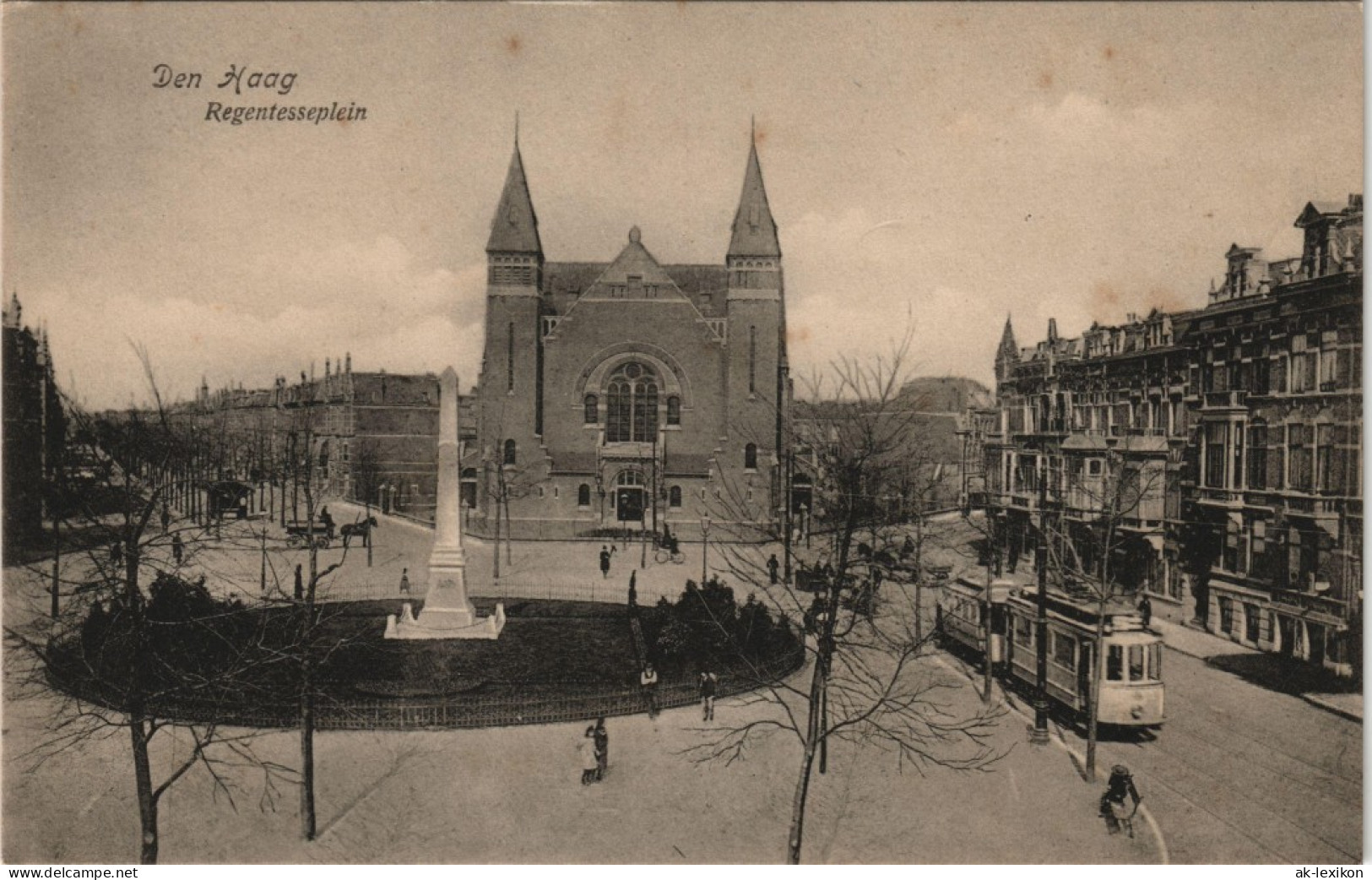 Postkaart Den Haag Den Haag Regentesseplein, Straßenbahn 1915 - Altri & Non Classificati