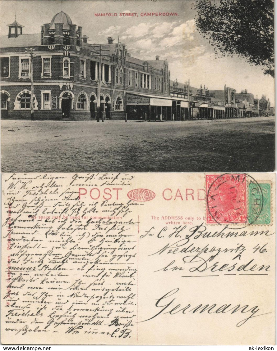 Postcard Camperdown MANIFOLD STREET - Australia Victoria 1912 - Sonstige & Ohne Zuordnung