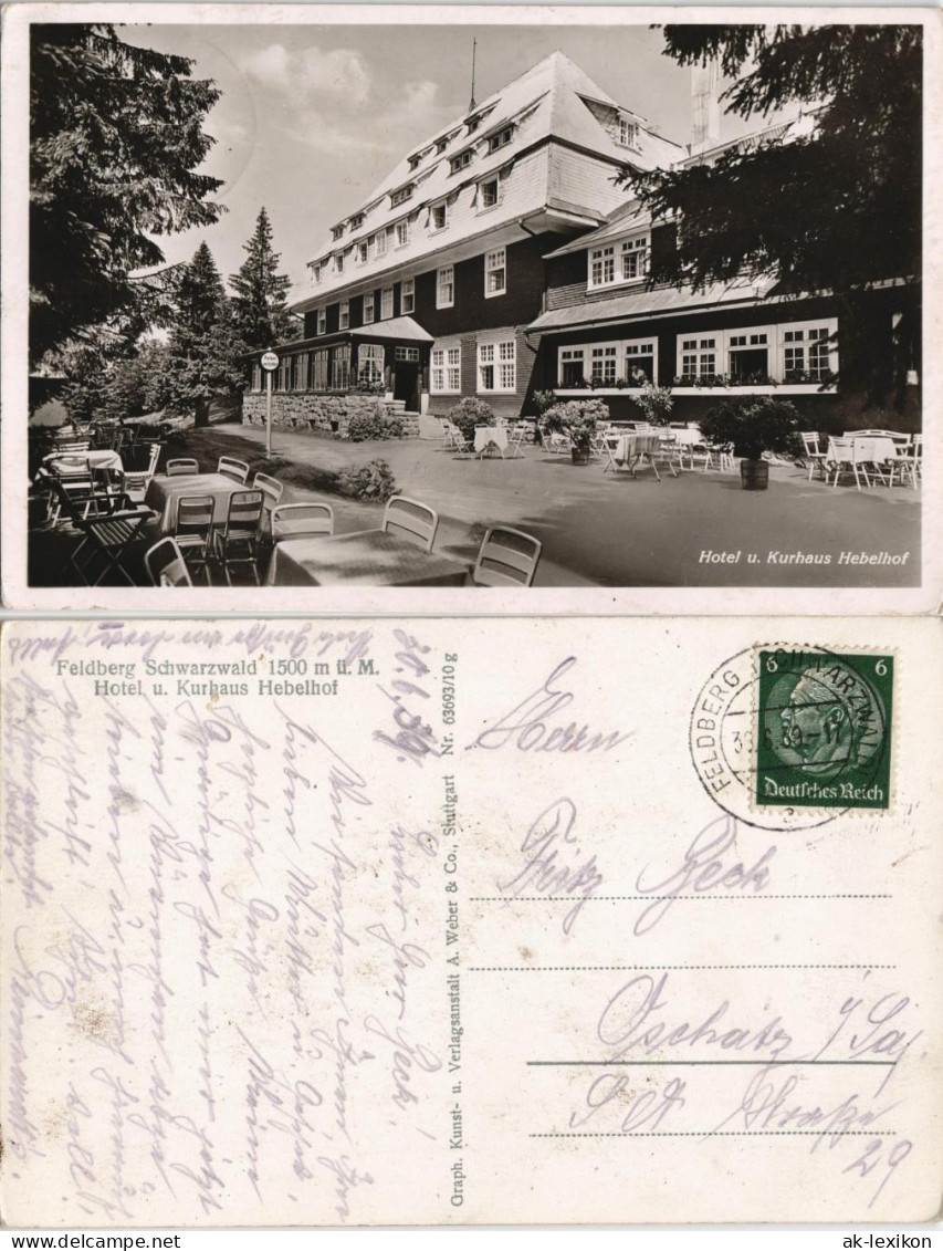 Ansichtskarte Feldberg (Schwarzwald) Hotel U. Kurhaus Hebelhof 1939 - Feldberg