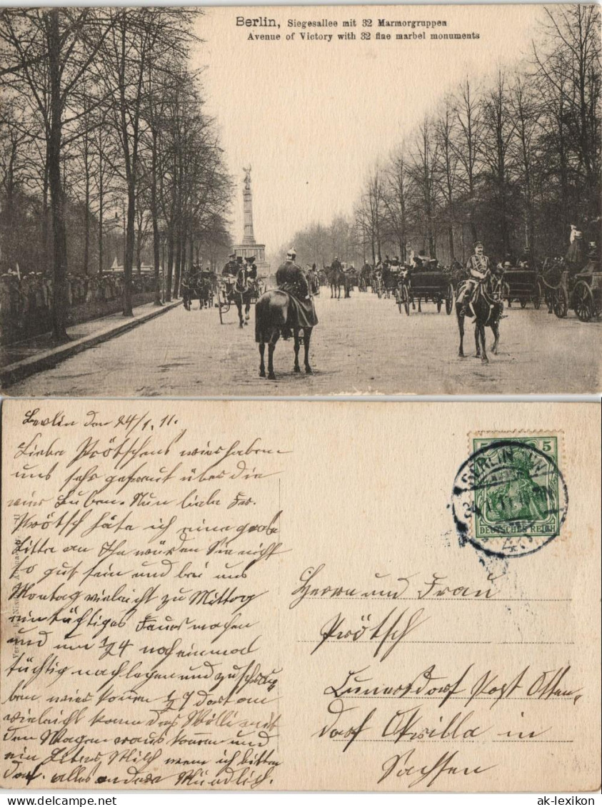 Ansichtskarte Tiergarten-Berlin Siegesallee Mit 32 Marmorgruppen 1911 - Tiergarten