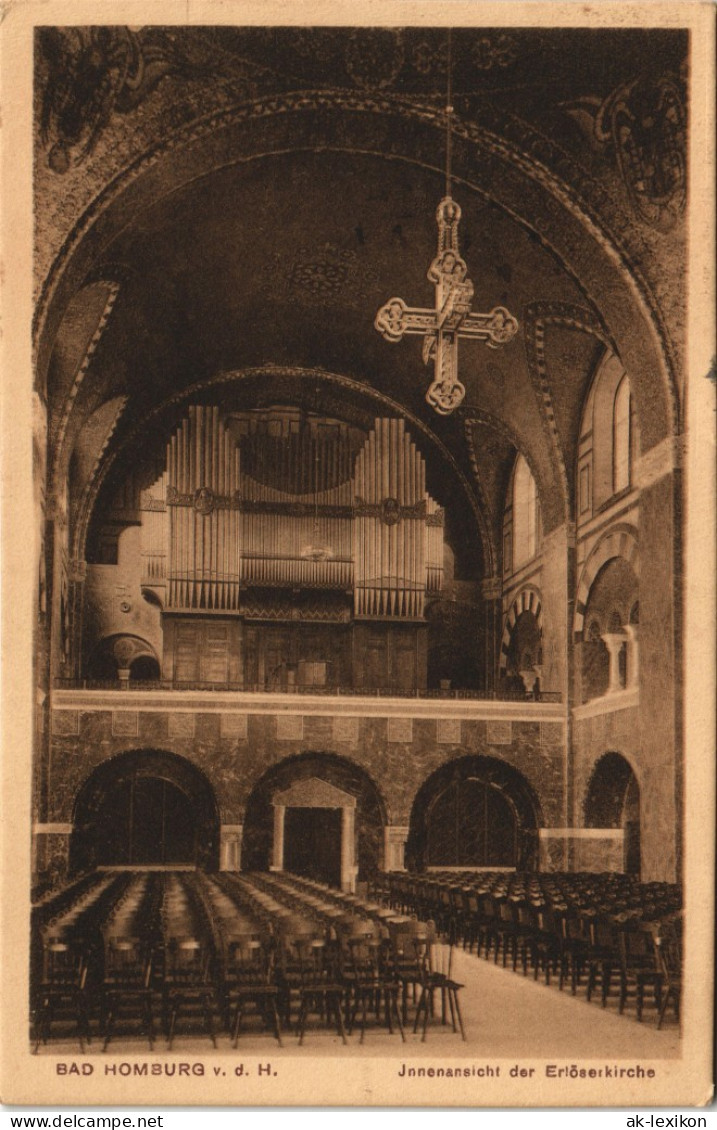 Ansichtskarte Bad Homburg Vor Der Höhe Eröserkirche - Innen 1913 - Bad Homburg