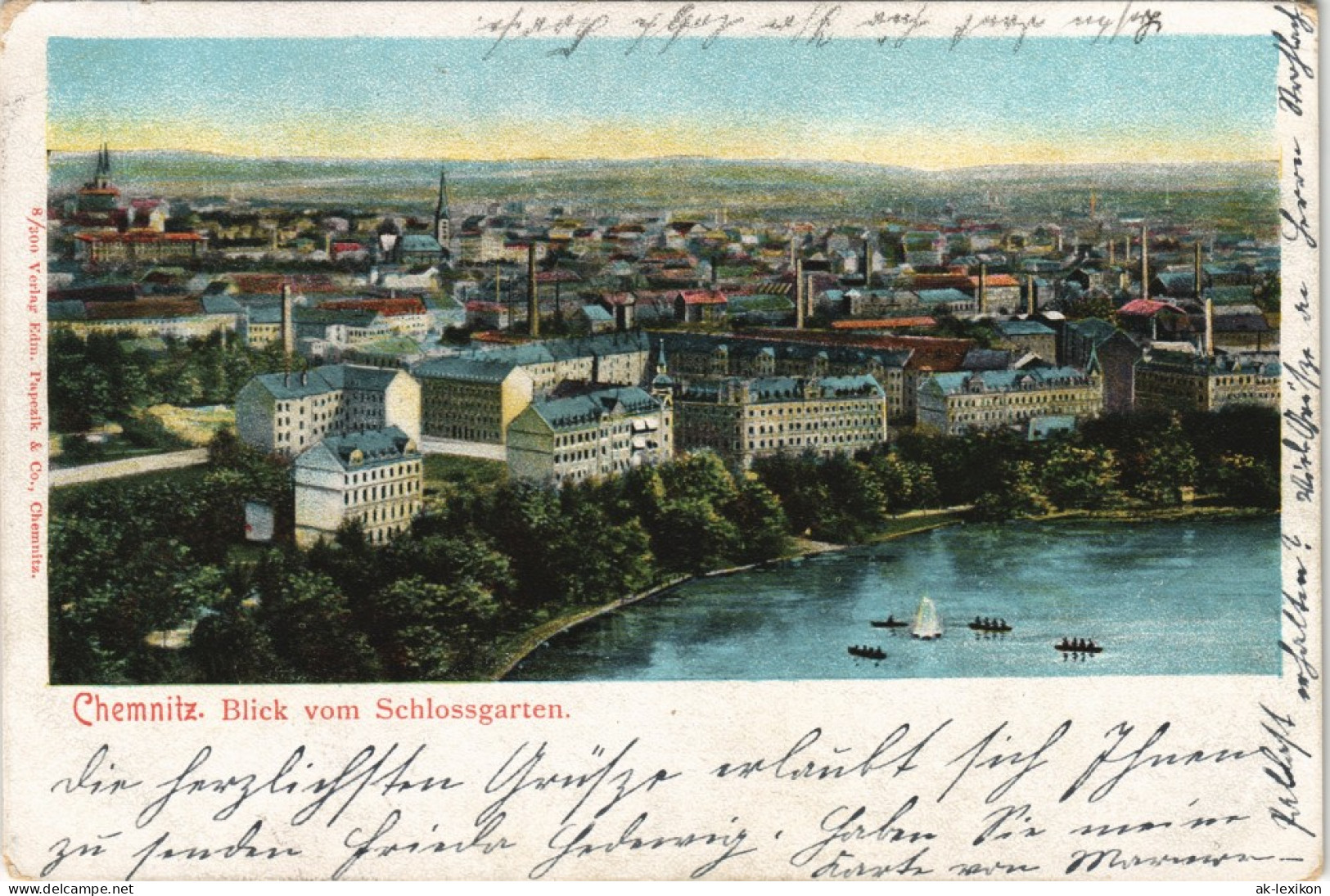 Chemnitz Panorama-Ansicht Stadt Blick Vom Schlossgarten 1904/2008 - Chemnitz