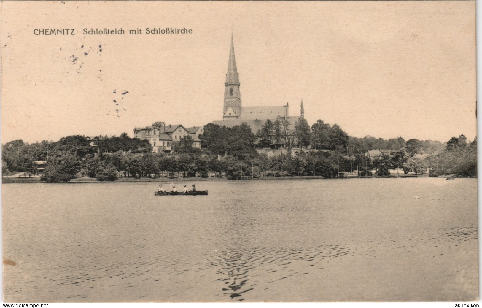 Ansichtskarte Chemnitz Panorama Mit Schloßteich Und Schloßkirche 1914 - Chemnitz
